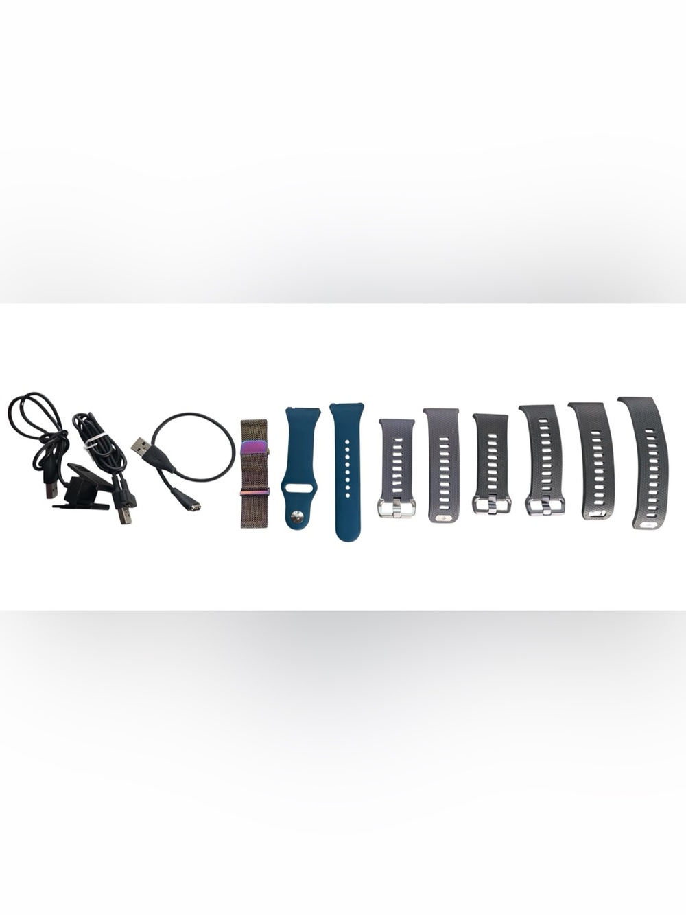 Lot of Fitbit Accessories 3 Chargers & 5 Replacement Bands